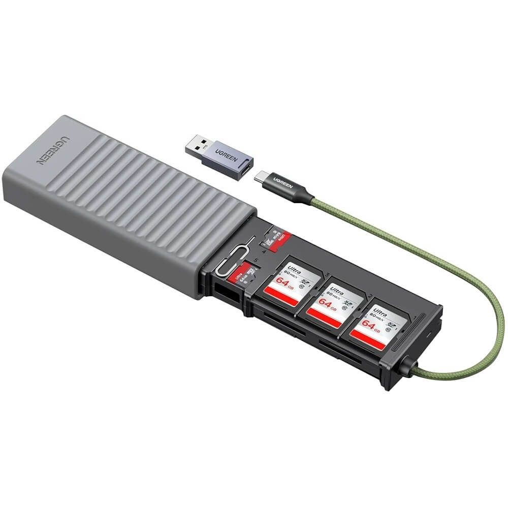Мультифункциональный кейс для карт памяти Ugreen CM856 серый (55899)