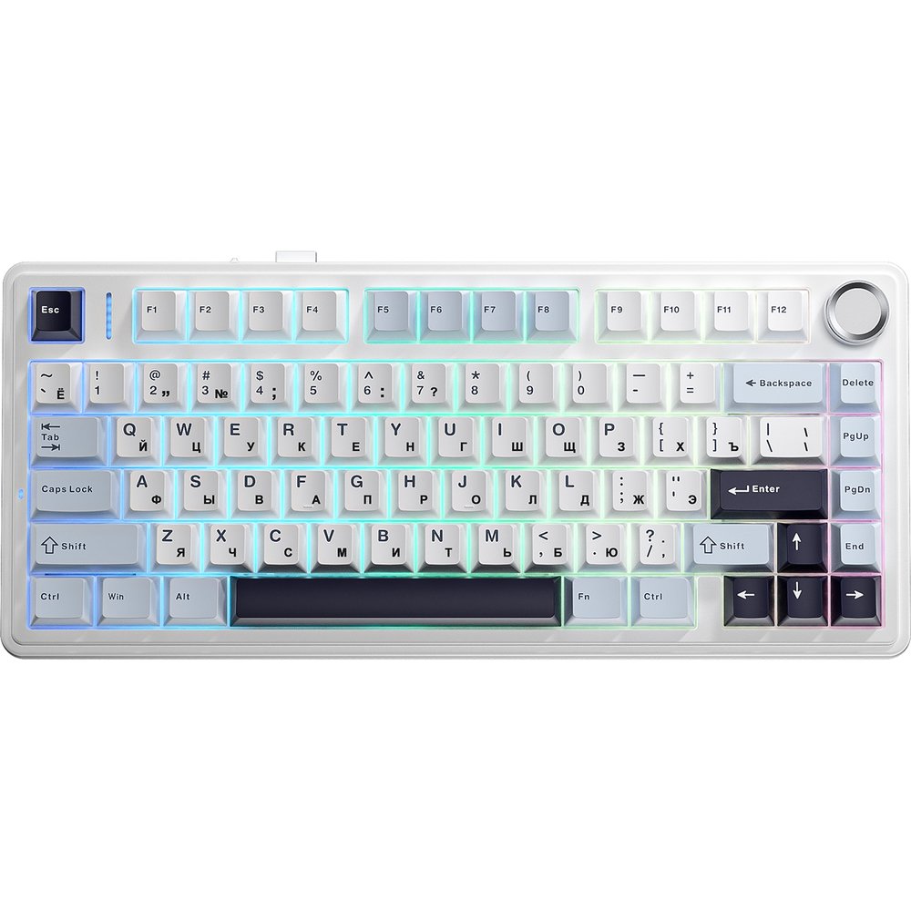Клавиатура AULA F75 сине-бело-фиолетовый переключатели Reaper (Рус)