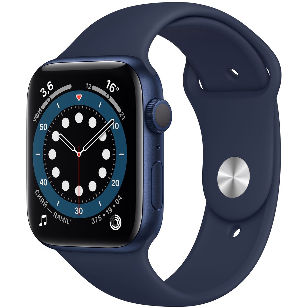 Смарт-часы Apple Watch Series 6 44 мм синий, спортивный ремешок