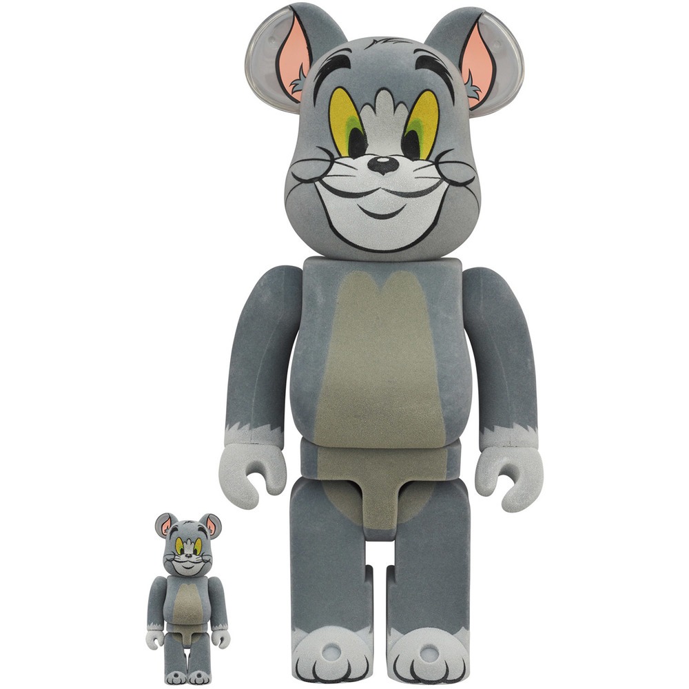 Фигура Bearbrick Medicom Toy Tom Flocky Edition Tom and Jerry 400% and 100%