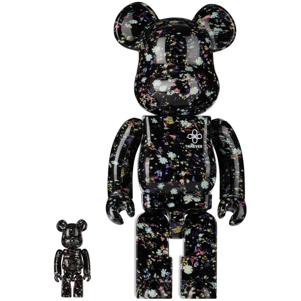 Фигура Bearbrick Medicom Toy - Anever Black 400% and 100%