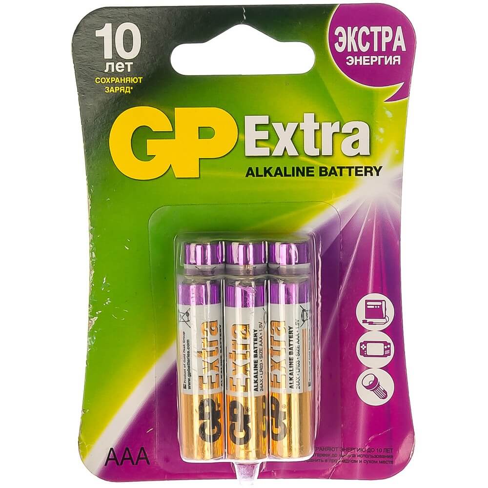 Батарейка GP Extra Alkaline 24AX-2CR6