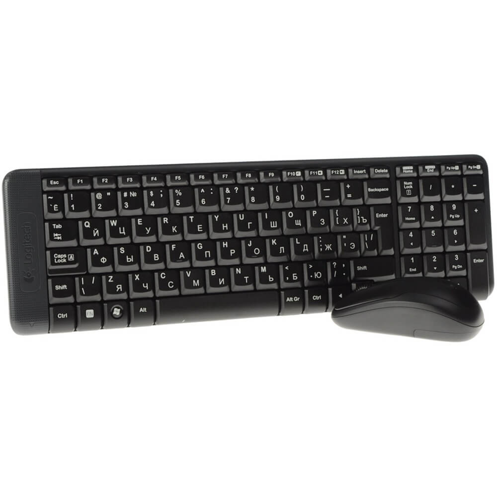 Комплект клавиатуры и мыши Logitech Wireless Desktop MK220, Black (920-003169)