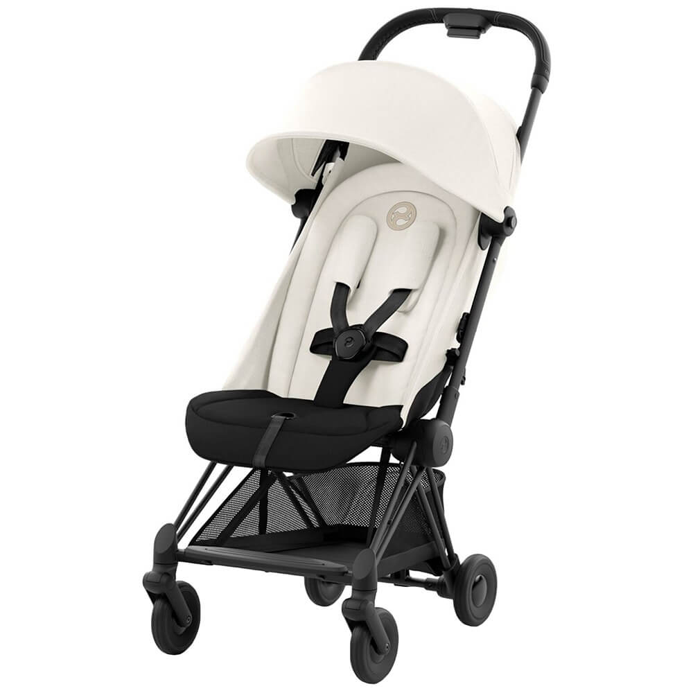 Детская коляска Cybex Coya Matt Black Off Whit с дождевиком