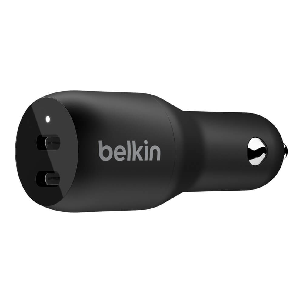 Автомобильное зарядное устройство Belkin CCB002btBK (2xUSB-C), чёрный