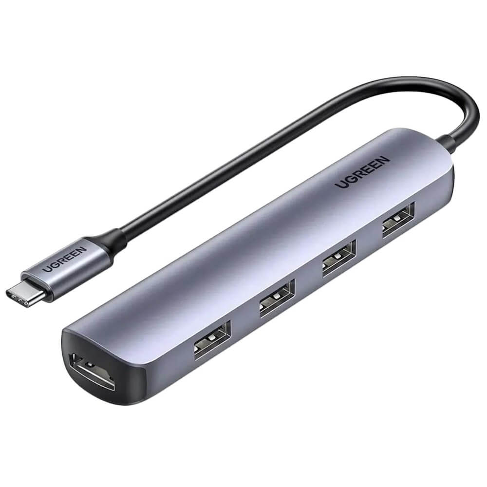 USB разветвитель Ugreen CM417 5 в 1 серый (20197) CM417 5 в 1 серый (20197) - фото 1