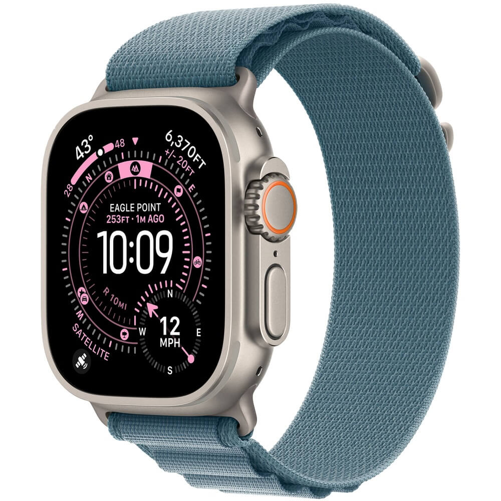 Смарт-часы Apple Watch Ultra 3 49 мм Natural, М ремешок голубой Alpine