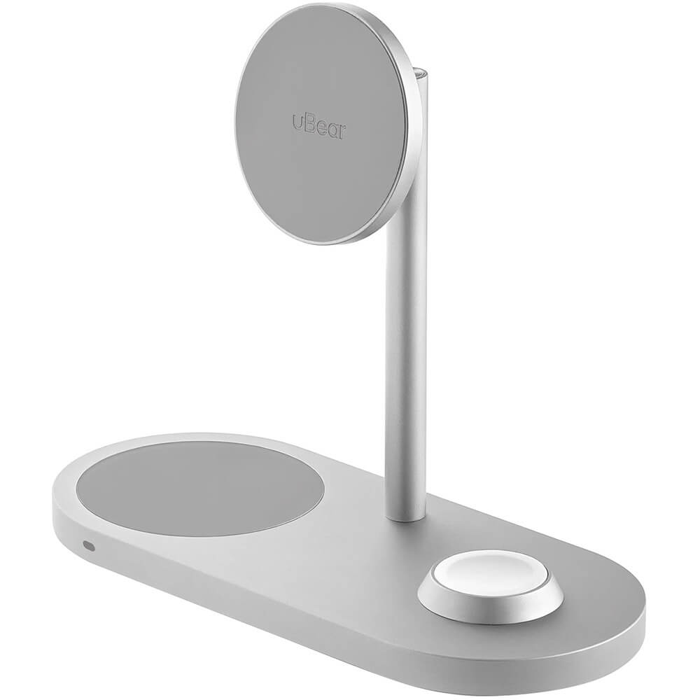 Беспроводное зарядное устройство uBear Stage 3 in 1 (WL10SL31-GW) серебристый