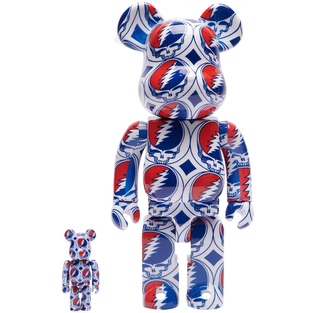 Фигура Bearbrick Medicom Toy Grateful Dead Steal Your Face 400% and 100% - фото 1