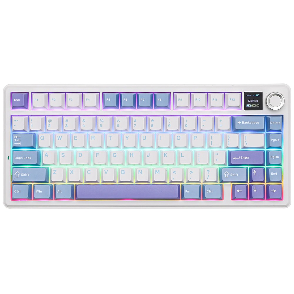 Клавиатура AULA F75 MAX Light Blue-White-Purple Reaper Switches
