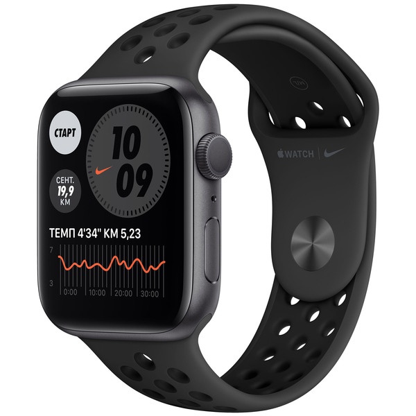 Смарт-часы Apple Watch Nike Series 6 44 мм серый космос, спортивный ремешок