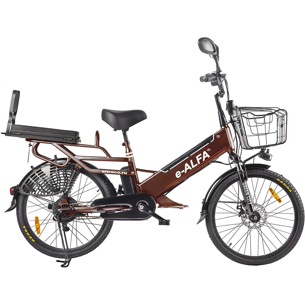 Электровелосипед Green City e-ALFA GL 2391 коричневый
