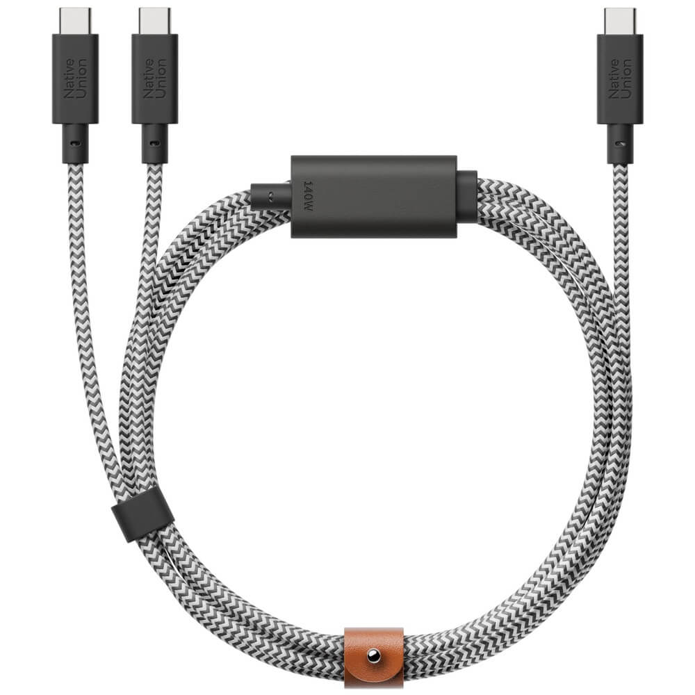 Кабель Native Union BELT-C-2C-ZEB USB-C/2xUSB-C 140W 2 м, зебра