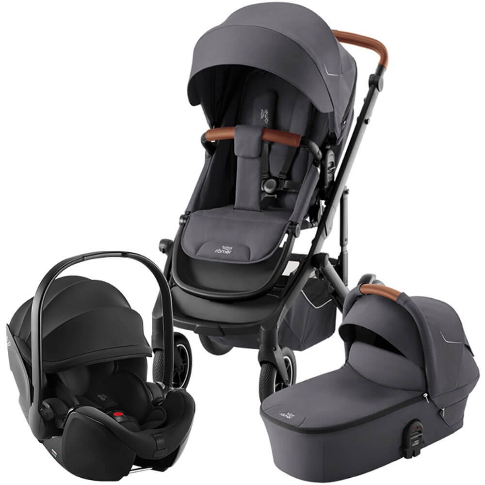 Набор детская коляска Britax Roemer Smile 5Z Midnight Grey автокресло Baby-Safe Pro Space Black 104990₽