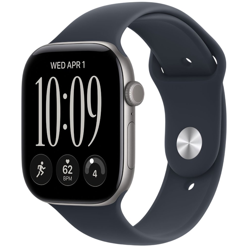 Смарт-часы Apple Watch Series 12 Aluminium 46 мм серый космос S/M, спортивный ремешок синий