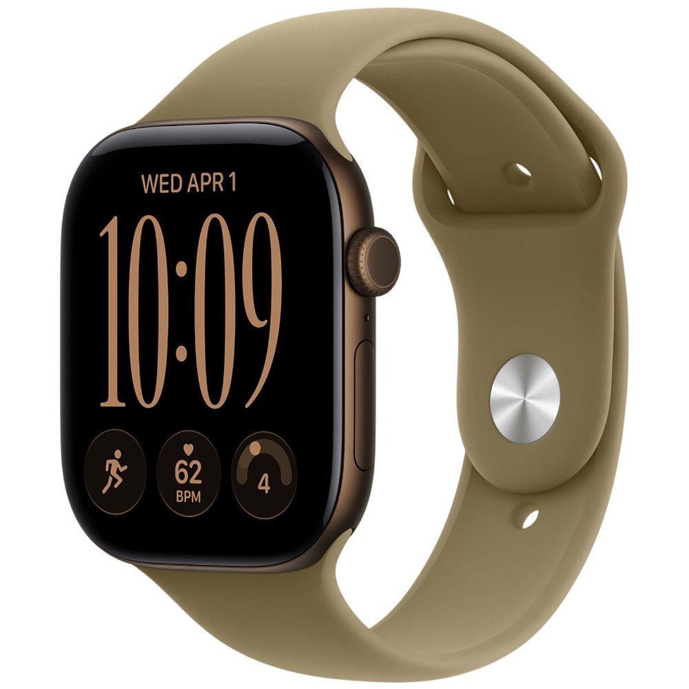 Смарт-часы Apple Watch Series 12 Aluminium 46 мм тёмно-бронзовый S/M, спортивный ремешок оливковый