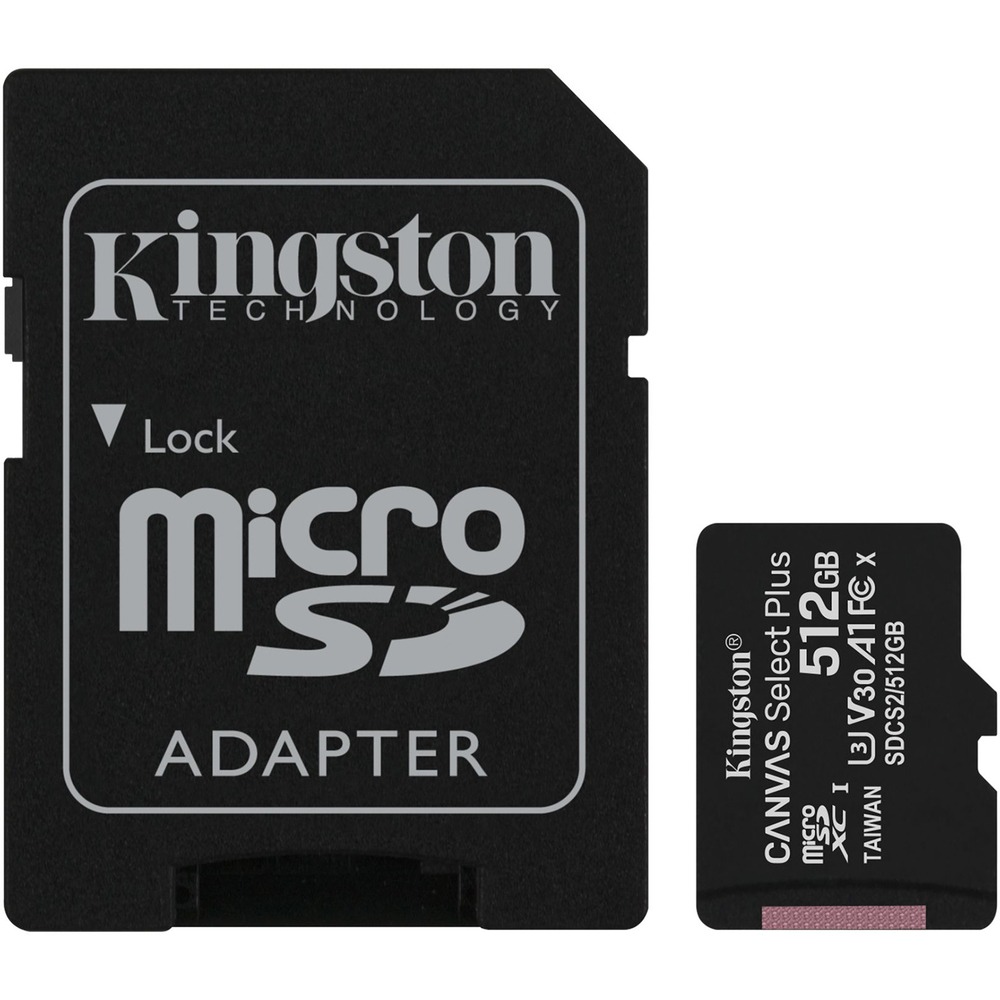 Карта памяти Kingston Canvas Select Plus 512GB, с адаптером
