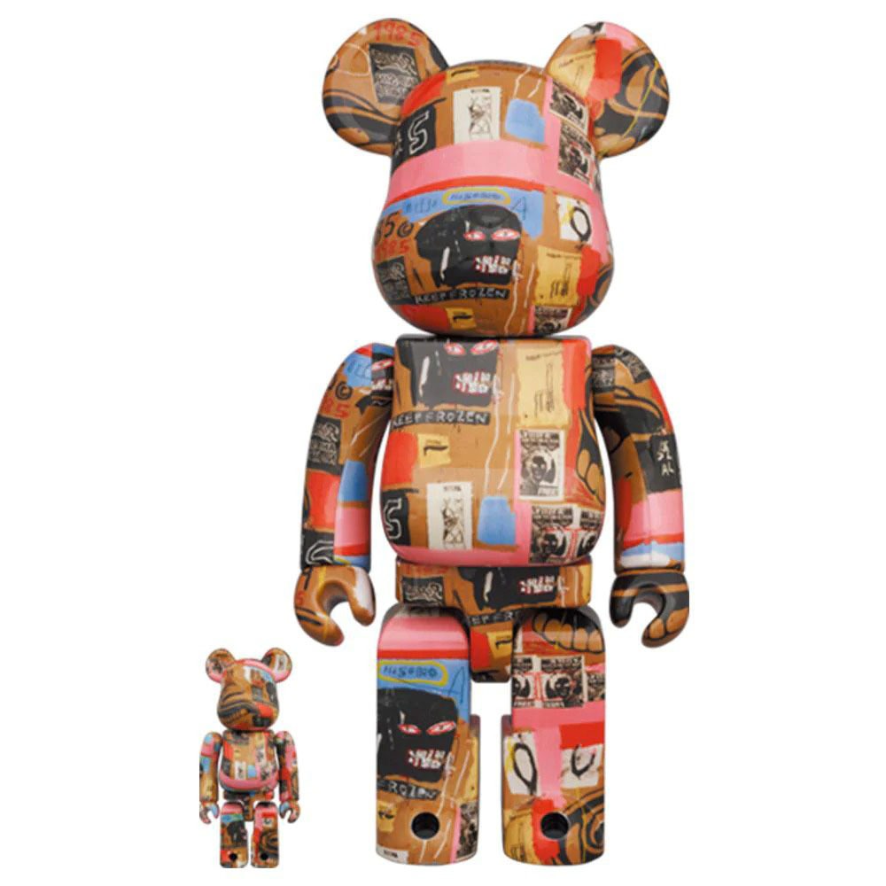 Фигура Bearbrick Medicom Toy Set Andy Warhol x Jean-Michael Basquiat #2 400% and 100%