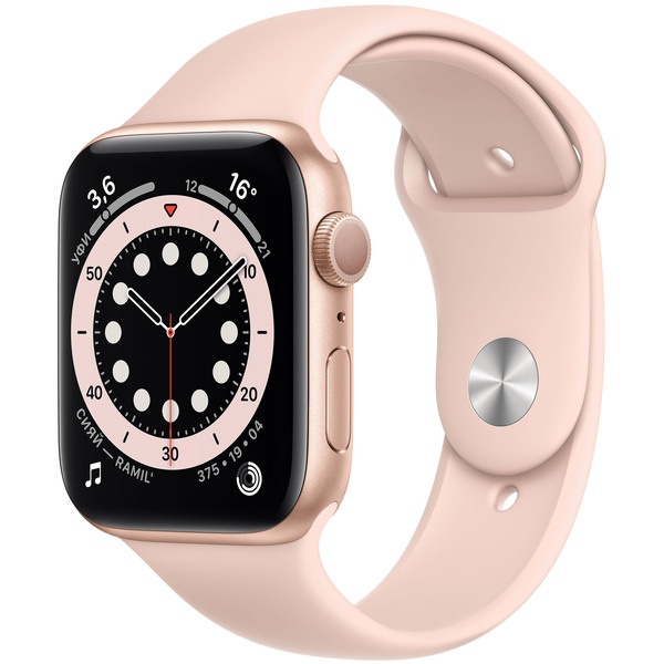 Смарт-часы Apple Watch Series 6 44 мм золотой, спортивный ремешок