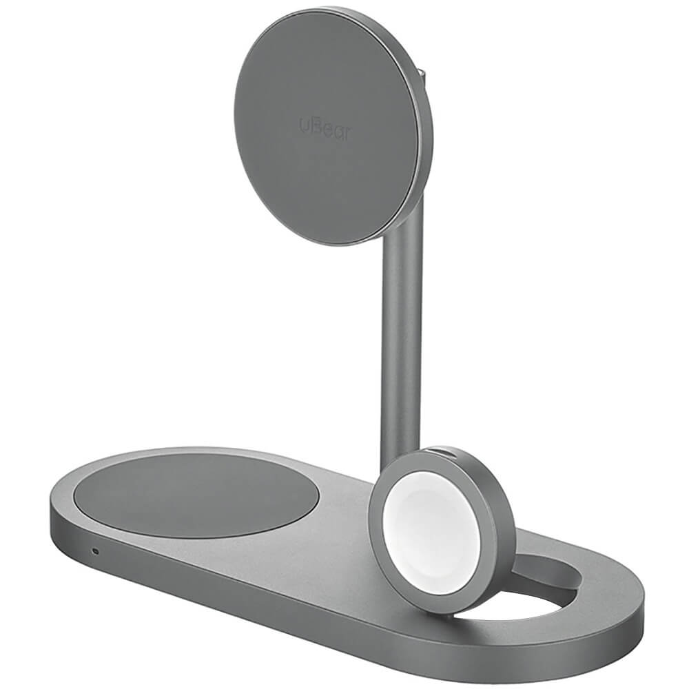 Беспроводное зарядное устройство uBear Stage Ultra Qi2 3 в 1 с MagSafe серый WL20SG31SU-AW 14490₽