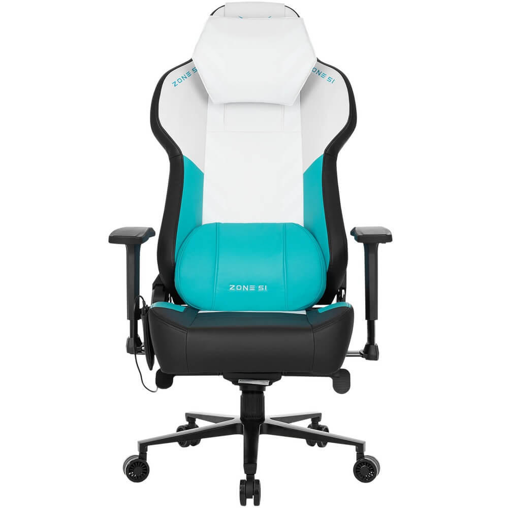 Массажное компьютерное кресло ZONE 51 Impulse White-Blue, цвет чёрный