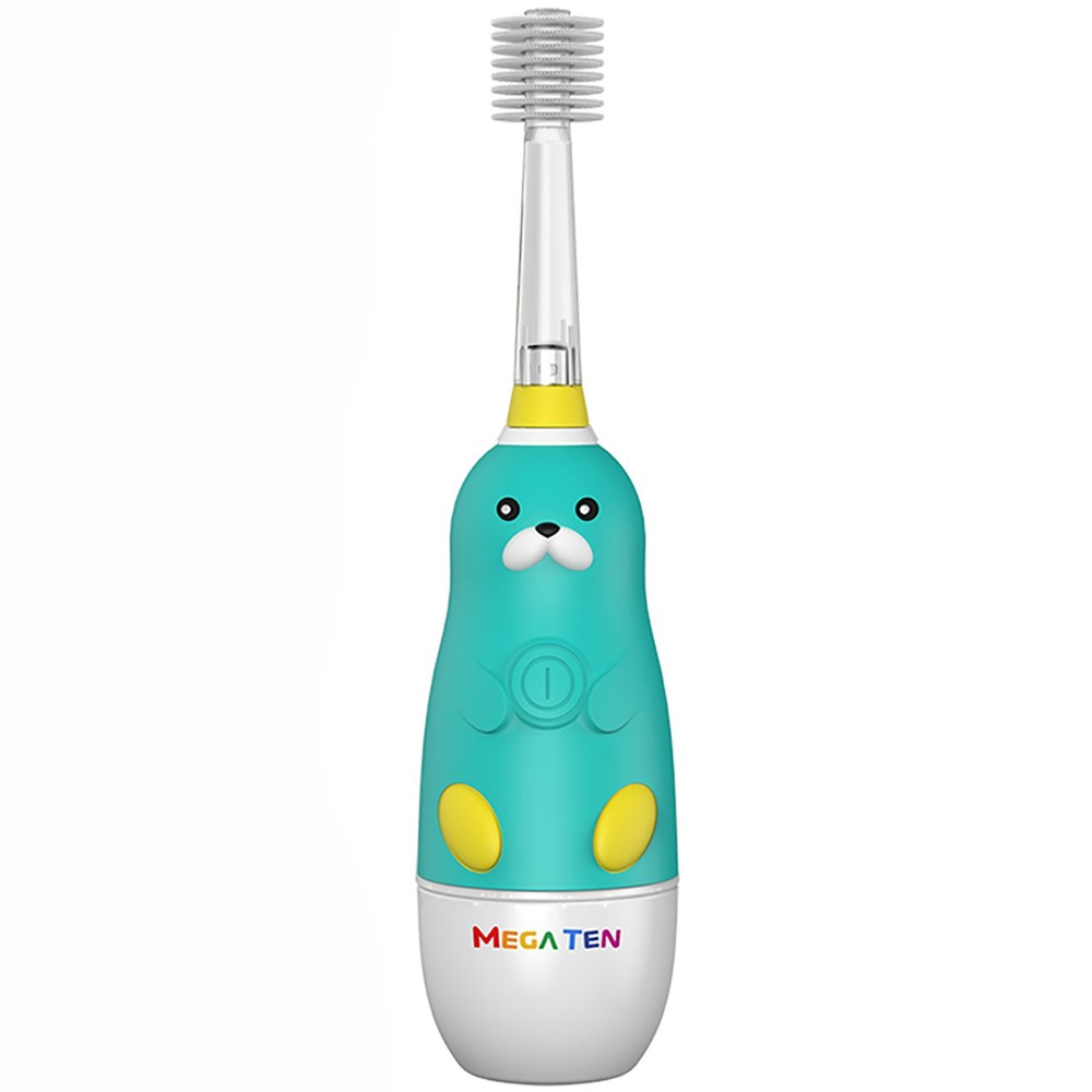 Электрическая зубная щетка Mega Ten Kids Sonic Моржик, цвет зелёный - фото 1
