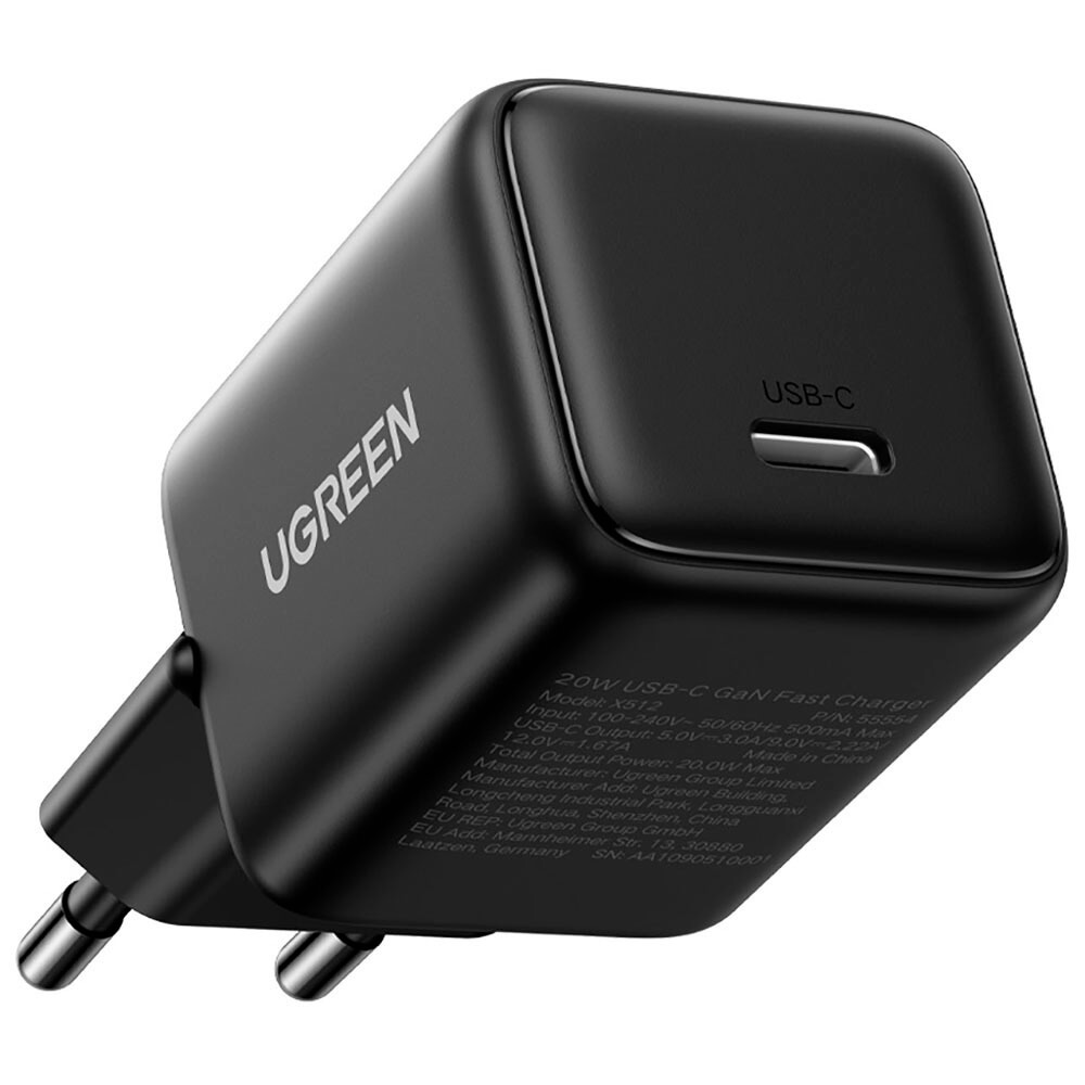 Зарядное устройство Ugreen X512 Mini 20W USB-C GaN Fast Charger EU чёрный