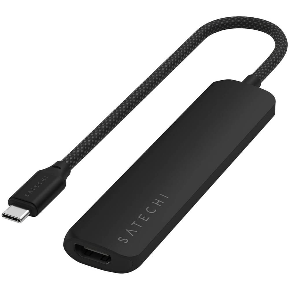 Адаптер для ноутбука Satechi 6-in-1 USB-C Slim Multiport Adapter 4K чёрный (ST-P6SK)