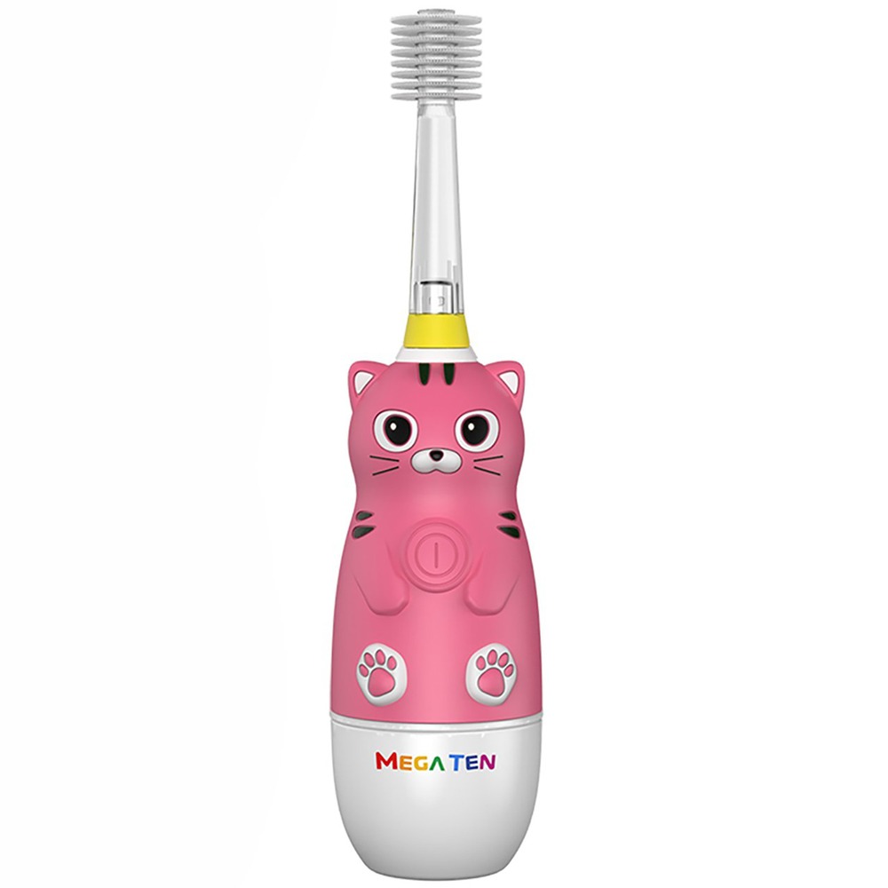 Электрическая зубная щетка Mega Ten Kids Sonic Котёнок, цвет розовый - фото 1