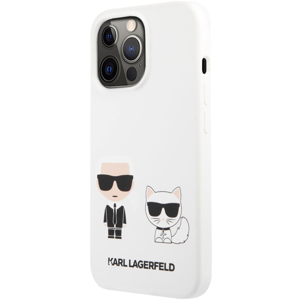 Чехол Karl Lagerfeld Liquid Silicone Case Karl and Choupette для iPhone 13 Pro, белый