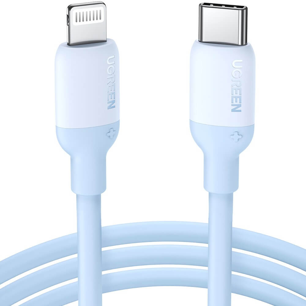 Кабель Ugreen 20313 USB Type-C-Lighting 1 м, голубой