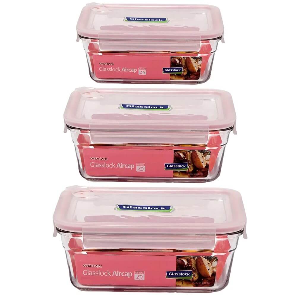 Набор контейнеров для еды Glasslock OCRTSET-173А розовый
