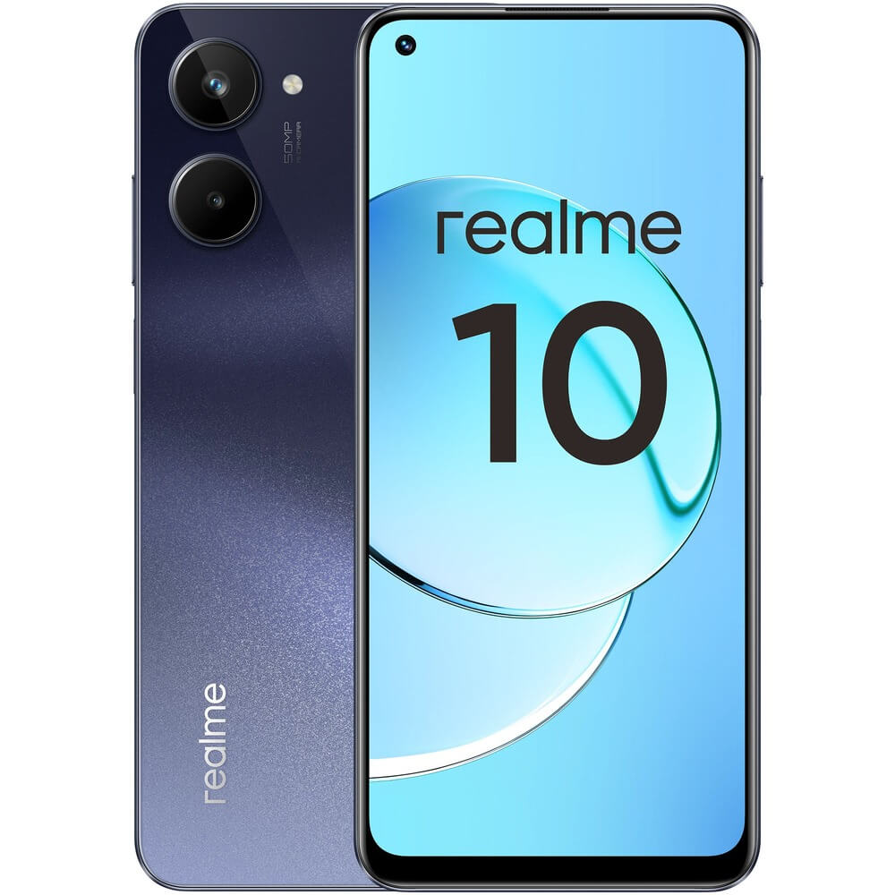Смартфон Realme 10 4+128 ГБ чёрный