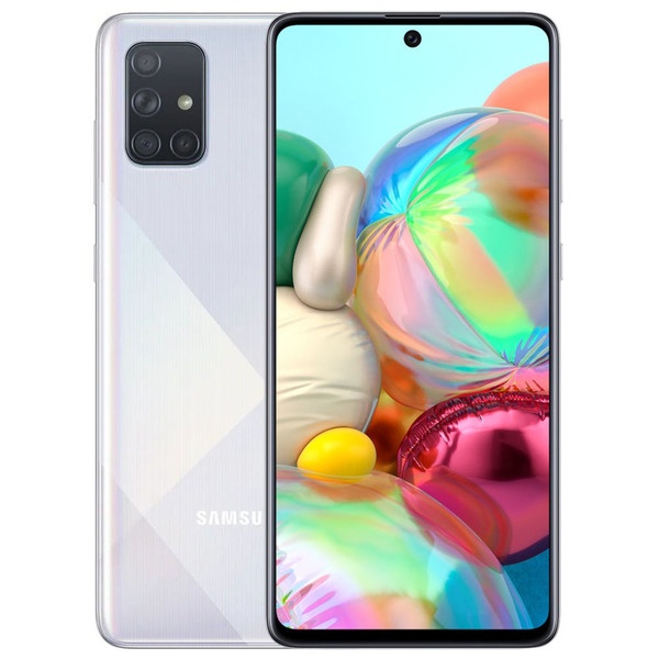 Смартфон Samsung Galaxy A71 128 ГБ серебристый 2899000₽