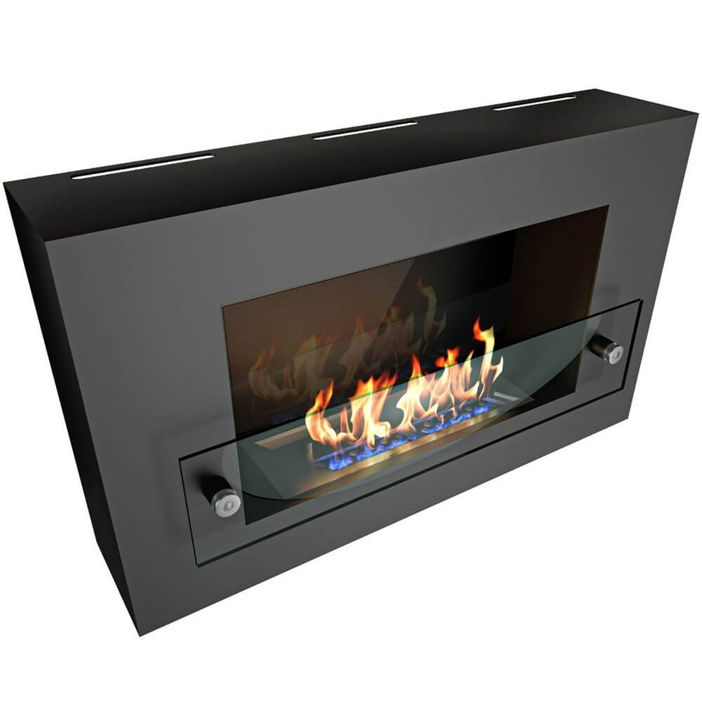Камин ZeFire Orion 600, чёрный со стемалитом и стеклом
