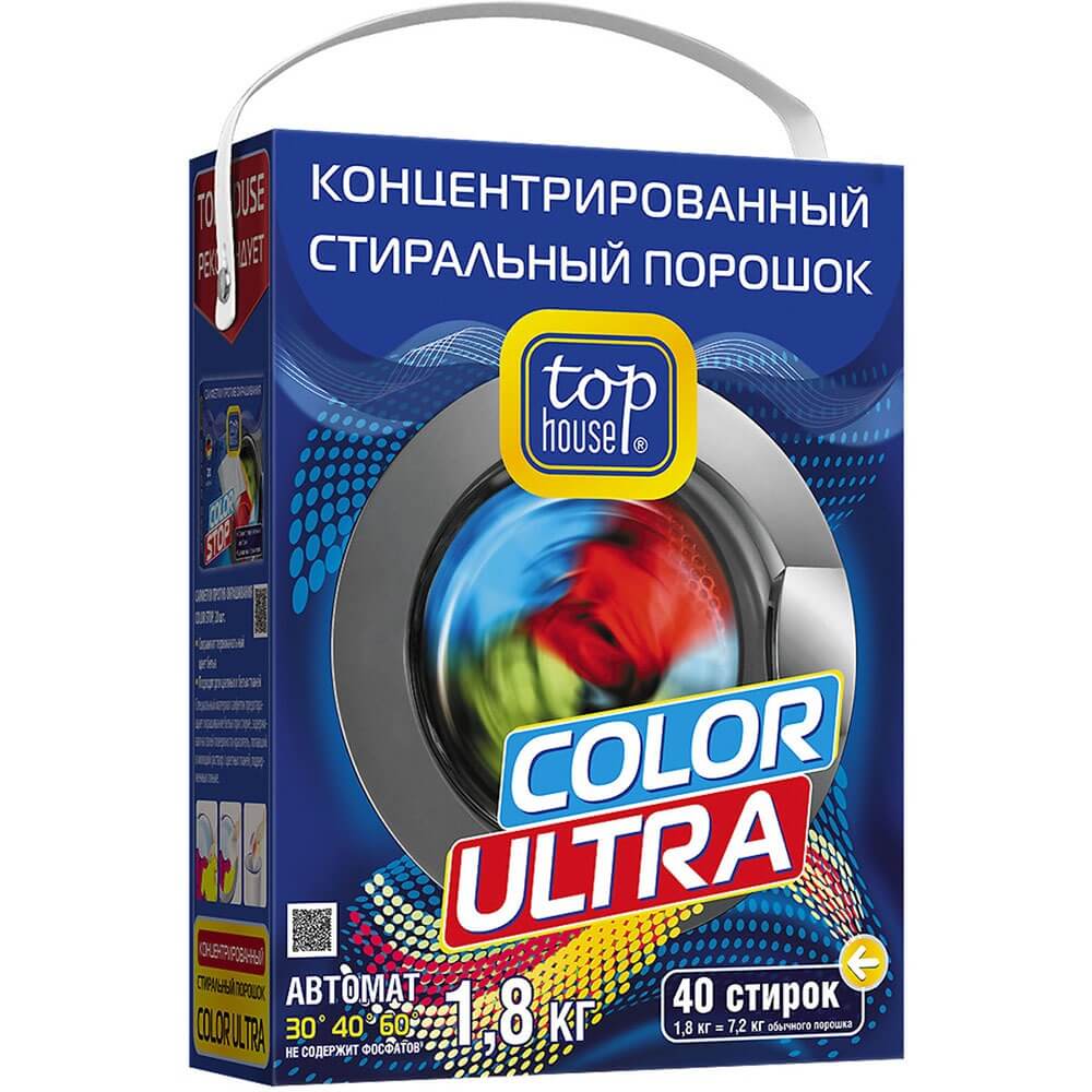Концентрированный стиральный порошок Tophouse Color Ultra 1.8 кг Color Ultra 1.8 кг стиральный порошок - фото 1