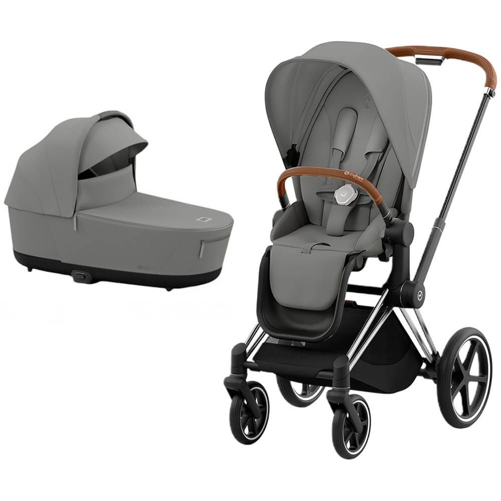 Детская коляска Cybex Priam IV Chrome Brown 2в1 Mirage Grey 145000₽