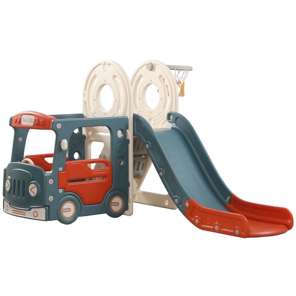 Игровой комплекс UNIX Kids Bus Red с горкой PSLBUS171RED