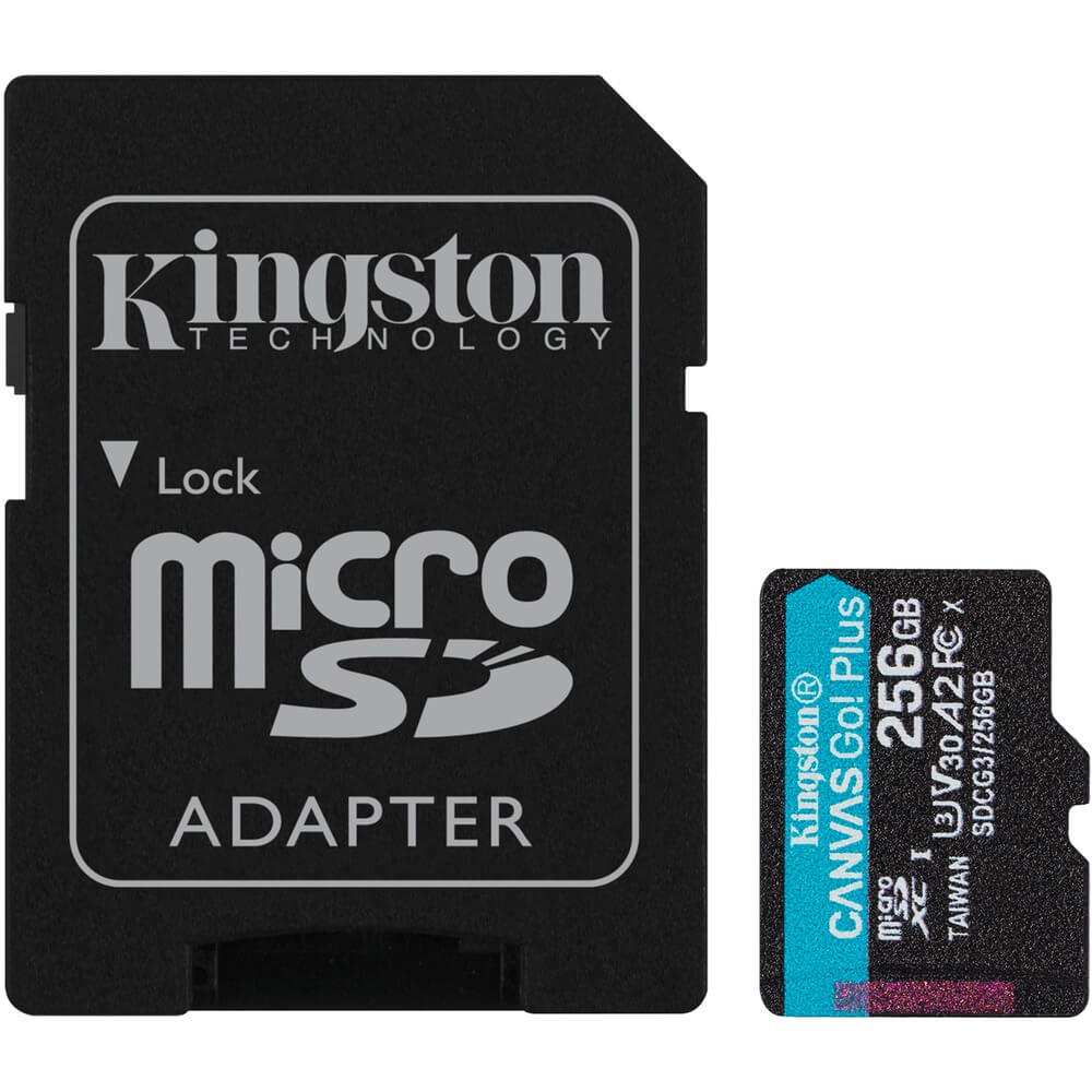 Карта памяти Kingston Canvas Go Plus 256GB с адаптером - фото 1