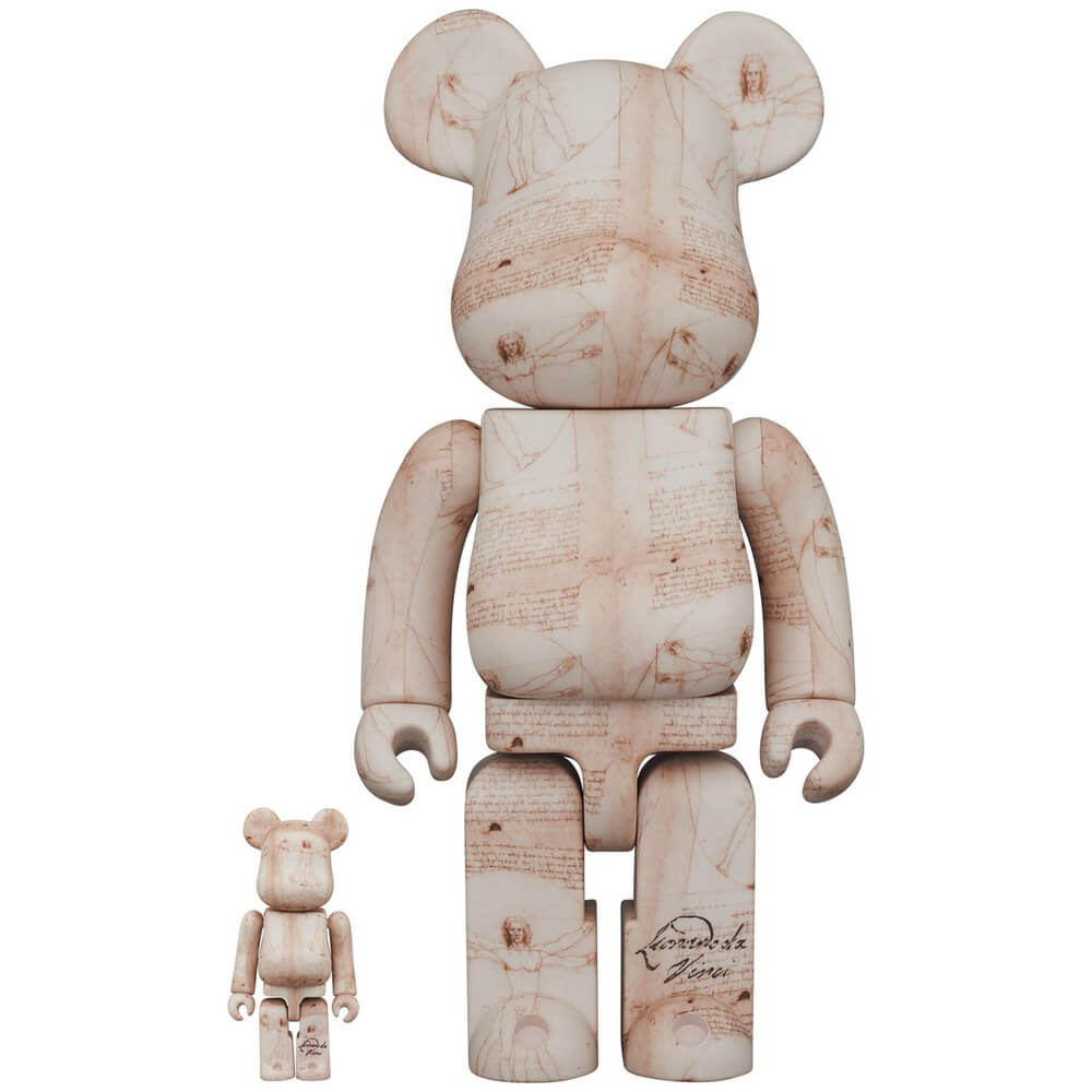 Фигура Bearbrick Medicom Toy Leonardo Da Vinci Vitruvian Man 400% and 100%