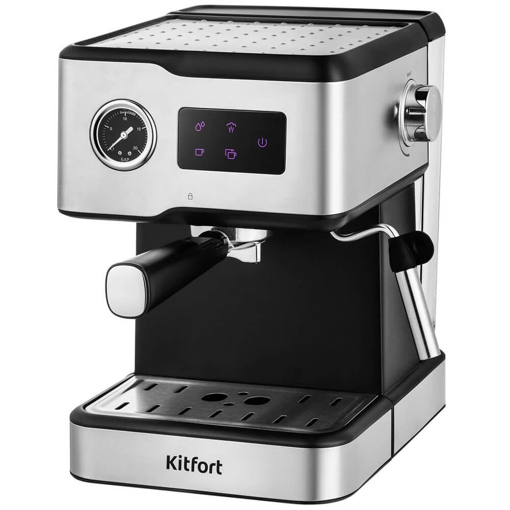 Кофеварка Kitfort КТ-7104, цвет серебристый