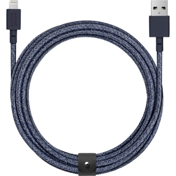 Кабель Native Union BELT-KV-L-IND-3 Belt Cable, 3 м, индиго