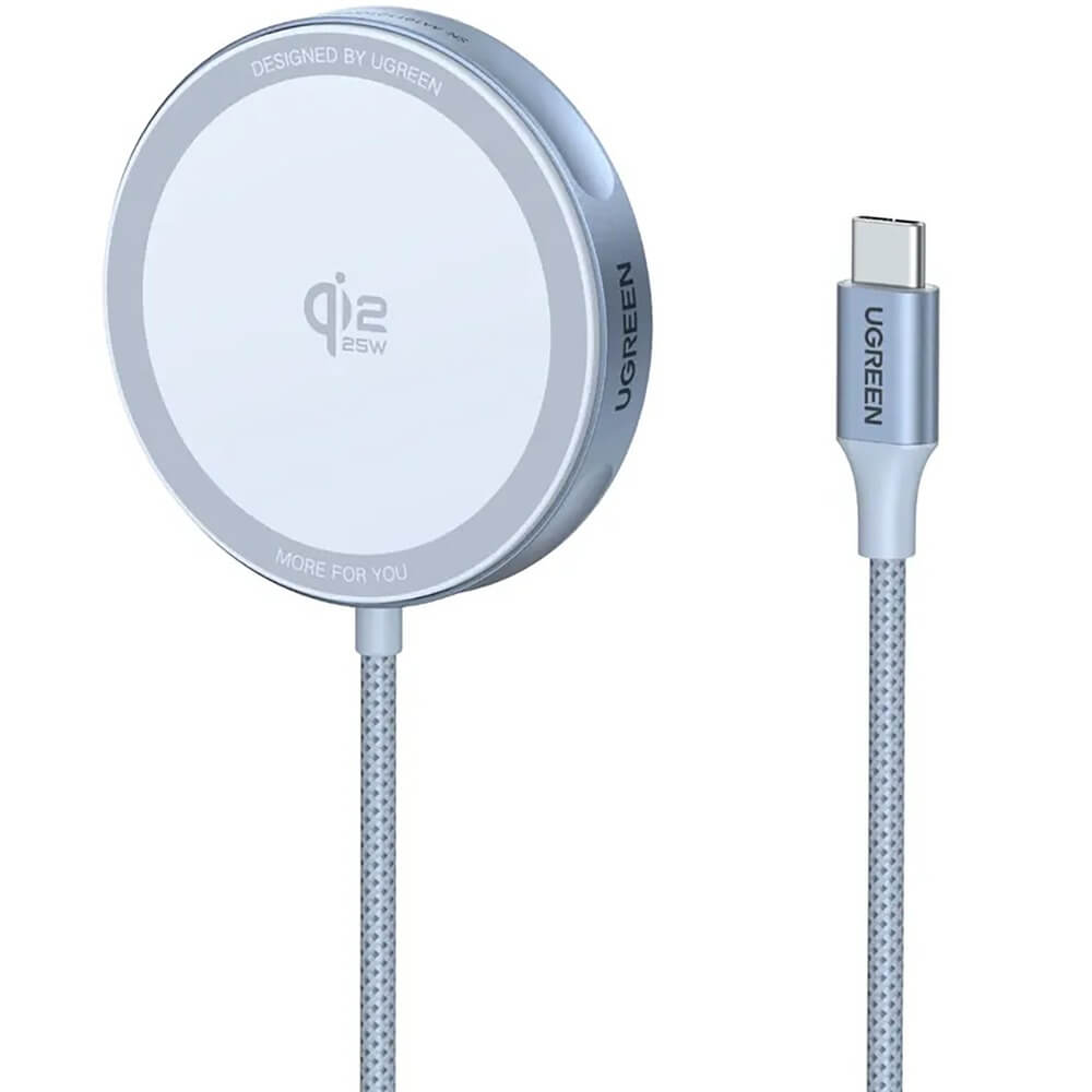 Беспроводное зарядное устройство Ugreen W753 серебристо-голубой (55959)