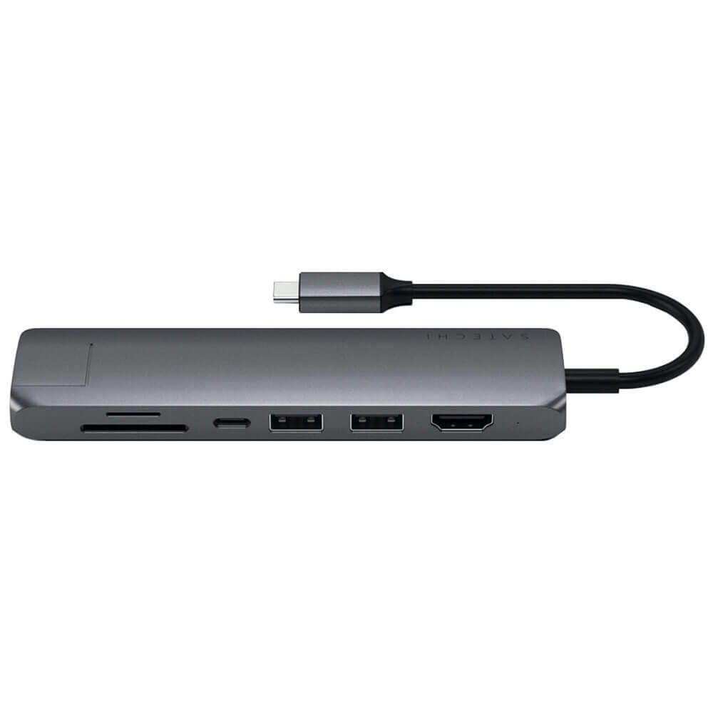 USB разветвитель Satechi Type-C Slim Multiport with Ethernet Adapter, серый космос - фото 1