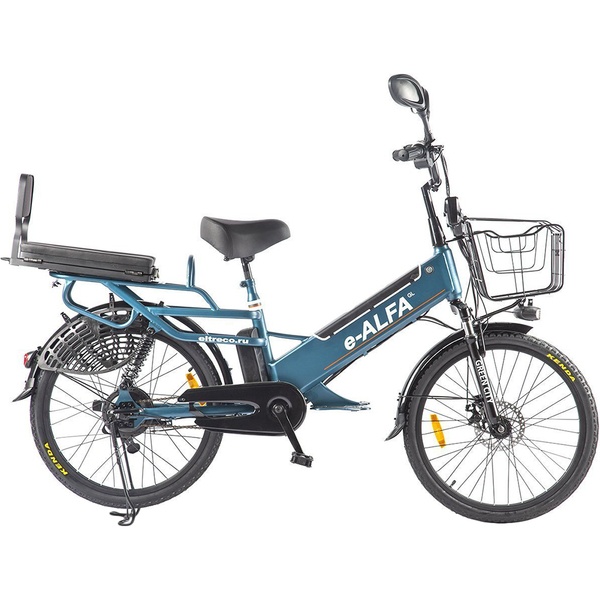 Электровелосипед Green City e-ALFA GL 2394 сине-серый матовый