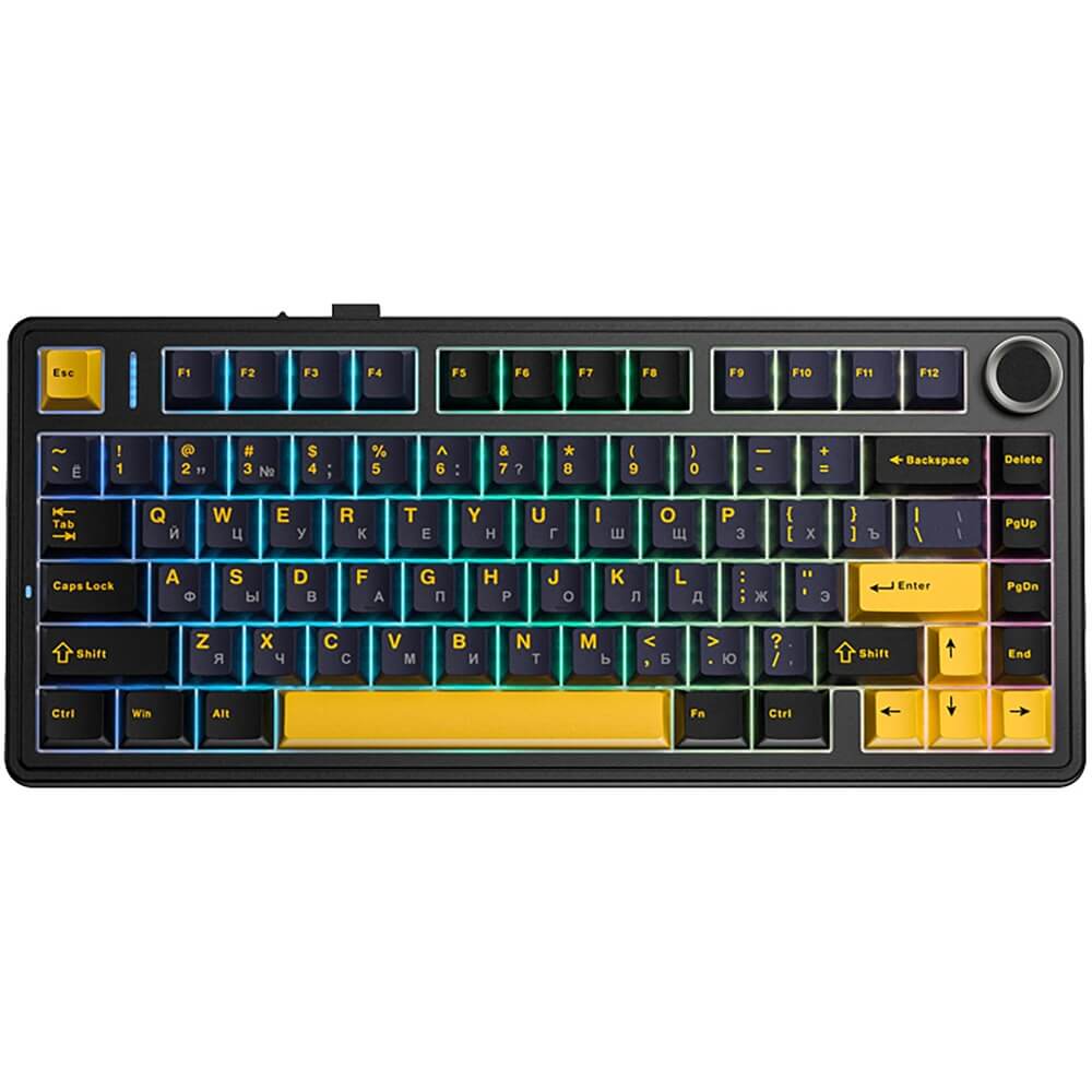 Клавиатура AULA F75 Black-Dark Blue-Orange Reaper Switches