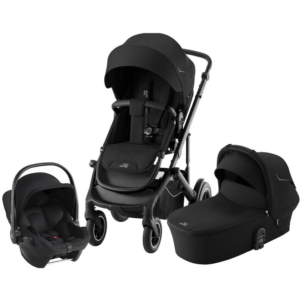 Набор детская коляска Britax Roemer Smile 5Z Space Black + автокресло Baby-Safe Core Space Black