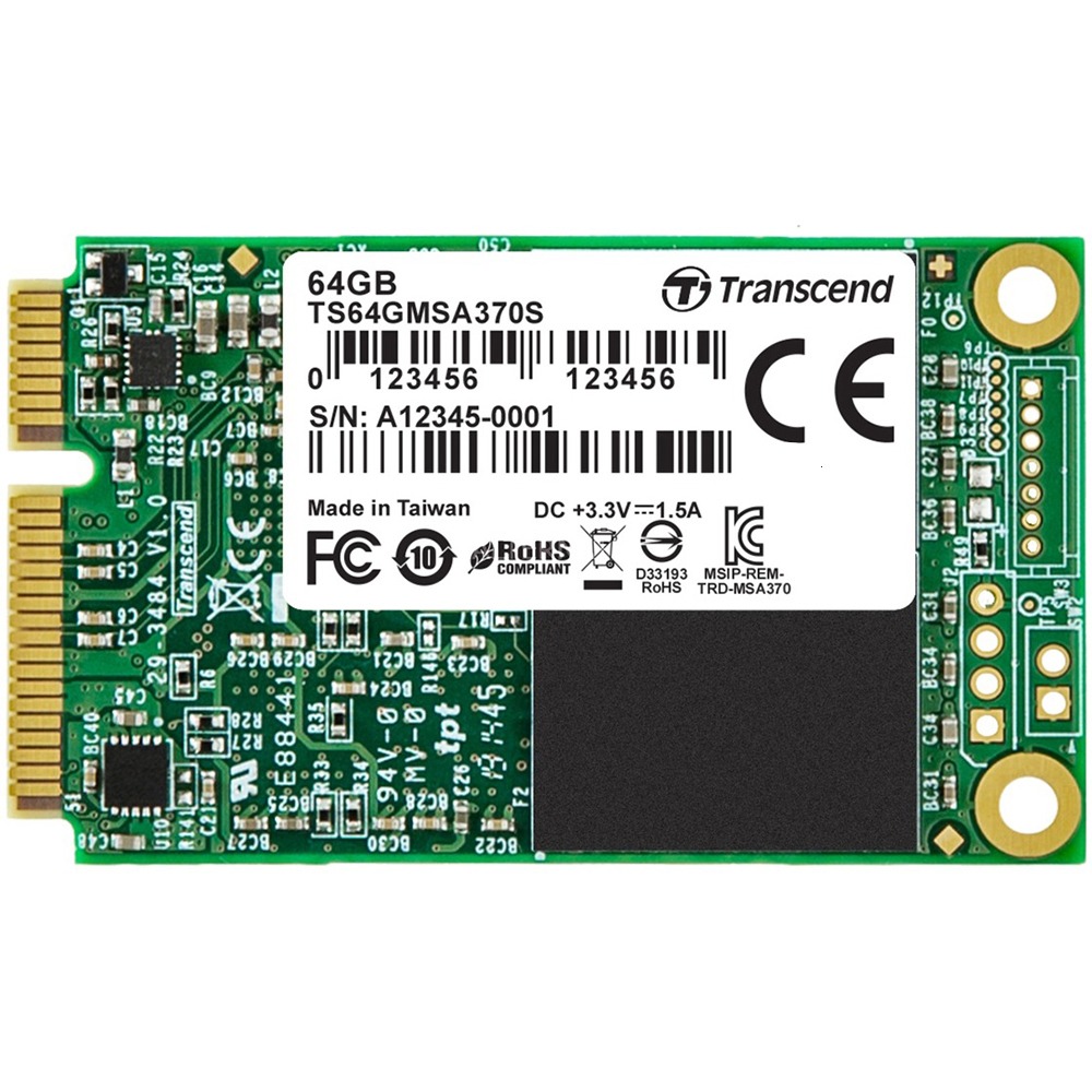 Внешний жесткий диск  Transcend MSA370S 64GB (TS64GMSA370S), цвет зелёный