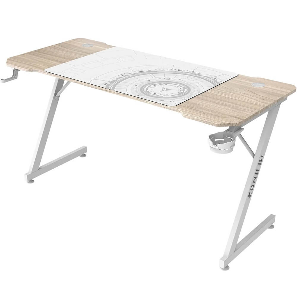 Компьютерный стол ZONE 51 Trine 140 Wood/White (Z51-T4N-WD)