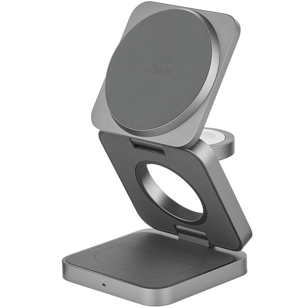 Беспроводное зарядное устройство uBear Balance Ultra Qi2 3 в 1 с MagSafe серый WL21SG31BL-AW 13990₽